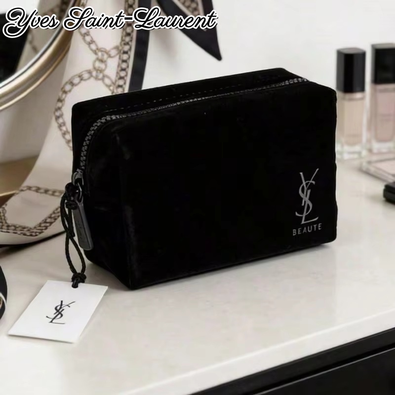 Ysl Beauty Makeup Bag - Borsa per Cosmetici Nera Stile YSL