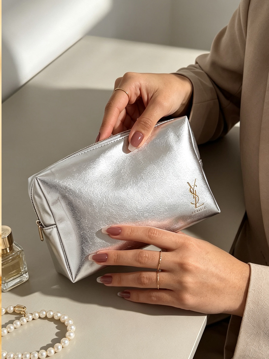 Borsa YSL in similpelle argent - Ysl Beauty Makeup Bag recensione e prezzo